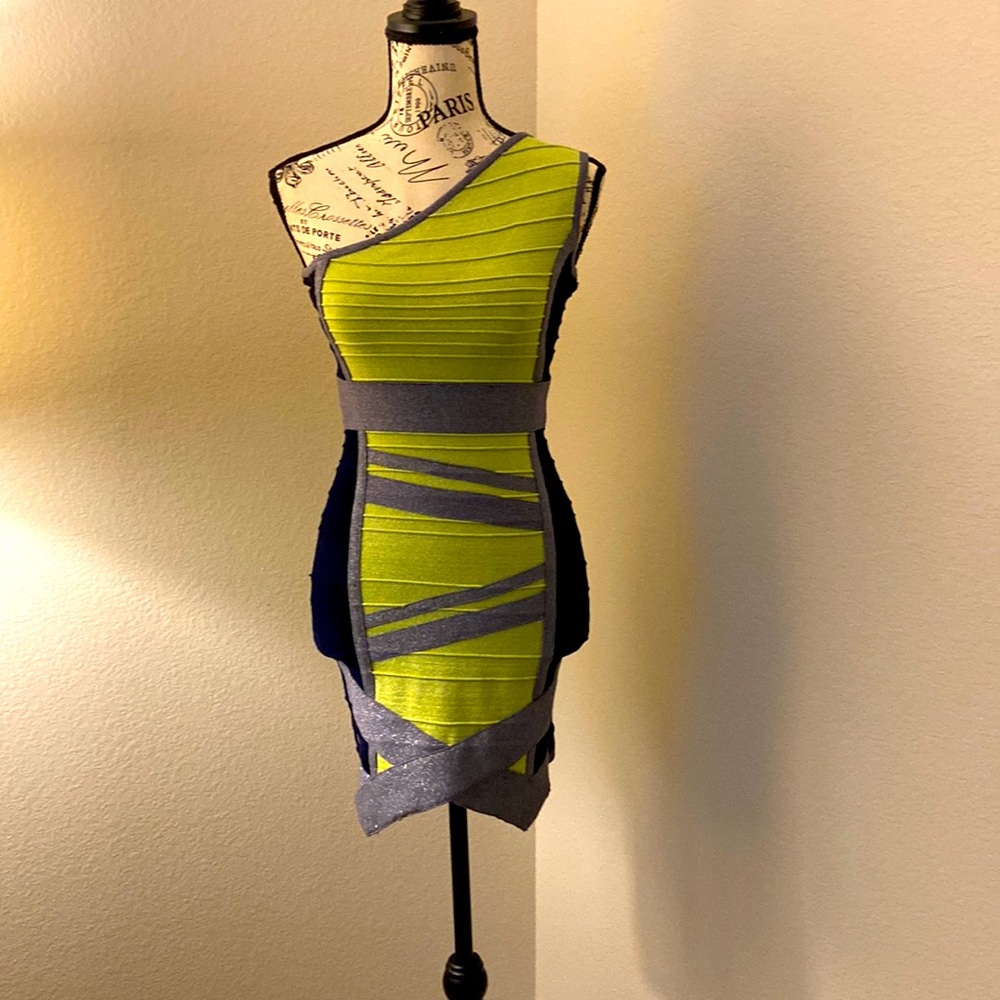 Size small one shoulder WOW couture bandage dress.